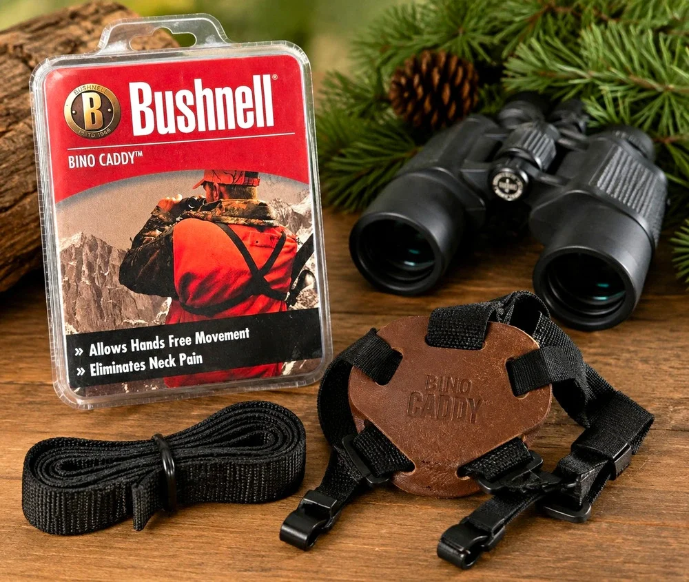 Bushnell Bino Caddy Binocular Harness Strap Hands Free Hunting Hiking Black